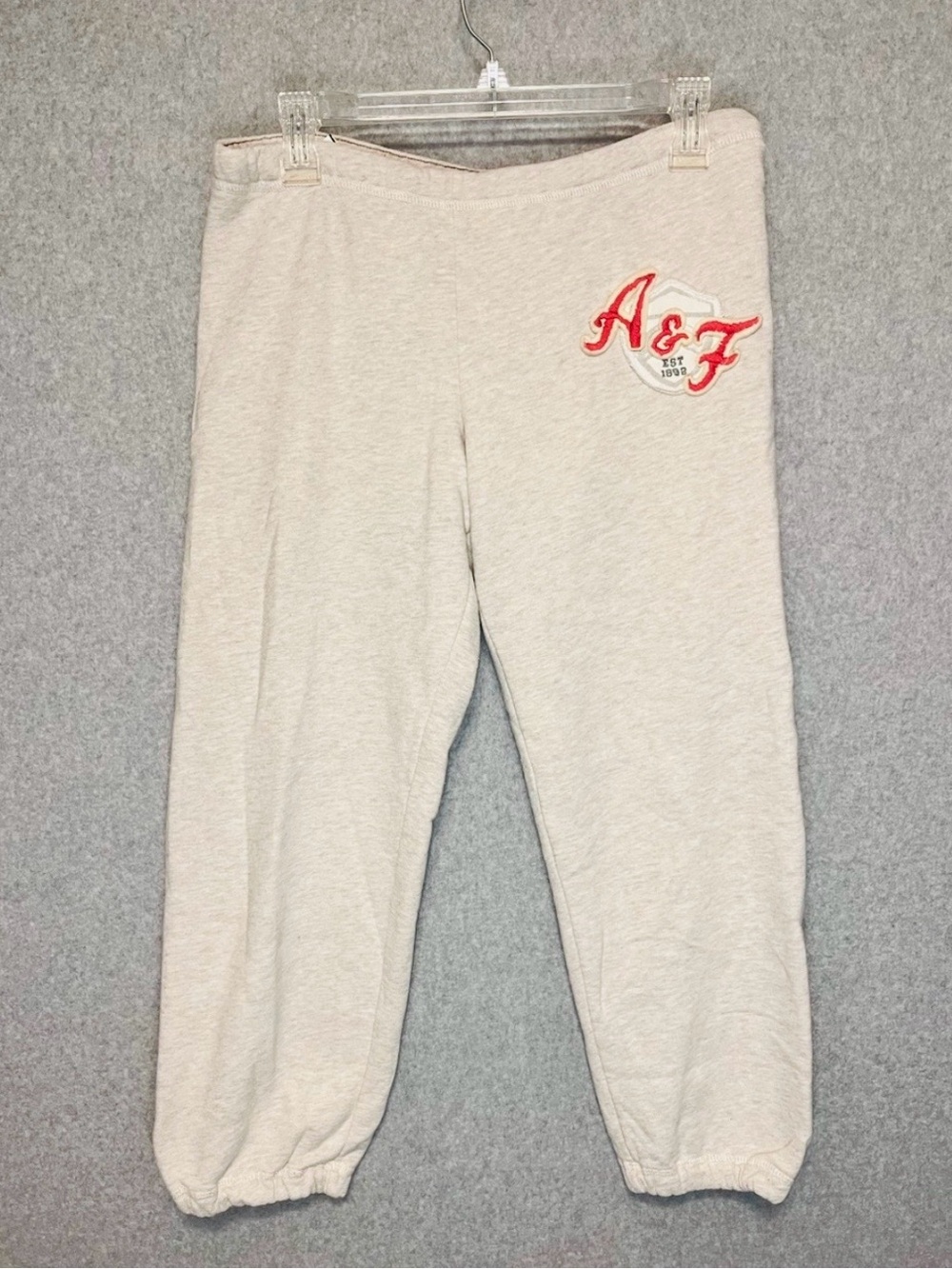 Vtg 90's Y2k ABERCROMBIE & FITCH Sweatpants Low Rise Crop S Appliqué Spell Out